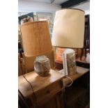 2 Newlyn Pottery Studio Pottery table lamps