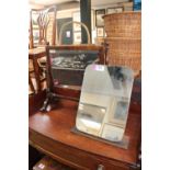 19thC Mahogany swing mirror and a dressing table mirror