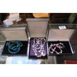 3 Ladies boxed The Pearl Company necklaces
