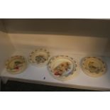 Collection of 4 Royal Doulton Bunnykins Baby bowls