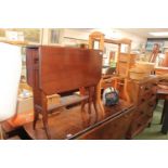 Edwardian Mahogany Sutherland table on casters and a Towel rail