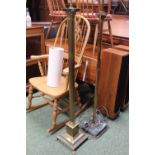 Brass Corinthian column standard lamp and a Marble and Brass Standard lamp