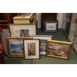 Collection of assorted Pictured and prints inc. Fishing related