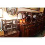 Carved Oak Caned seat, Edwardian upholstered piano stool and another stool