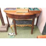 Georgian Mahogany D End table on straight supports