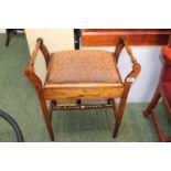 Edwardian Piano stool with upholstered top