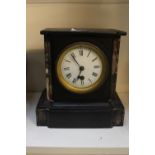 Belgian Slate and Marble mantel clock with roman numeral dial