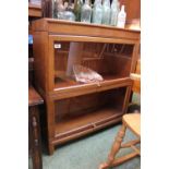 Oak 2 Tier barristers' bookcase