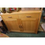 20thC Light Oak Sideboard with chrome handles