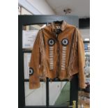 MDK Original Design Leather American Indian type Jacket size 2XL