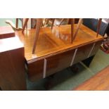 19thC Walnut sofa table on trefoil paw feet