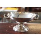 20thC Silver Tazza with upright handles Birmingham 1931 210g total weight