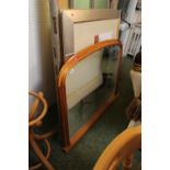 Pine Overmantel mirror and 2 Large frames