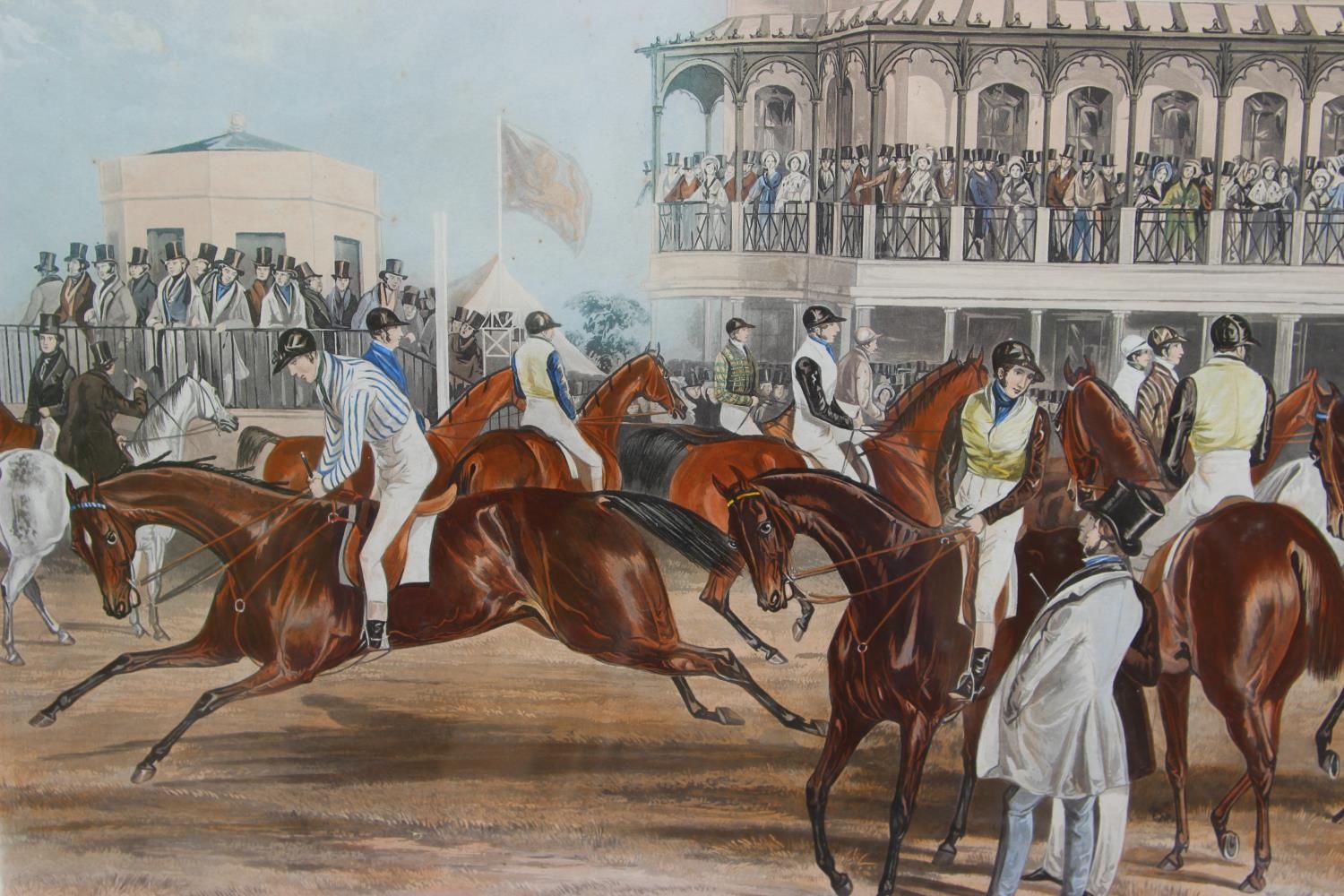 "The Liverpool Great National Steeple Chase, 1839" Plate I an original hand coloured aquatint - Image 3 of 5