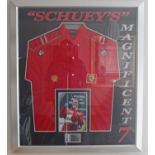 Michael Schumacher signed memorabilia display titled "Schuey's Magnificent 7", commemorating
