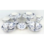 Royal Copenhagen Blue Fluted Full Lace pattern or 'Musselmalet Helblonde' part dinner set to include