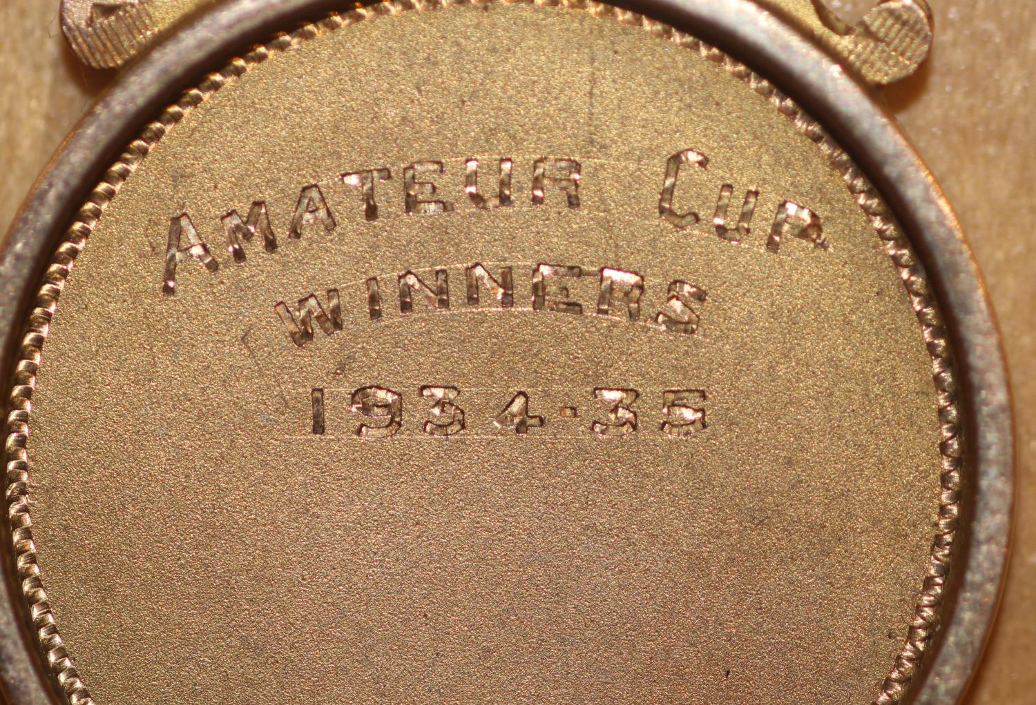 Northumberland Football Association Amateur Cup Gold Winners Medal 1934-35 Blyth Spartans 3 - Image 2 of 3