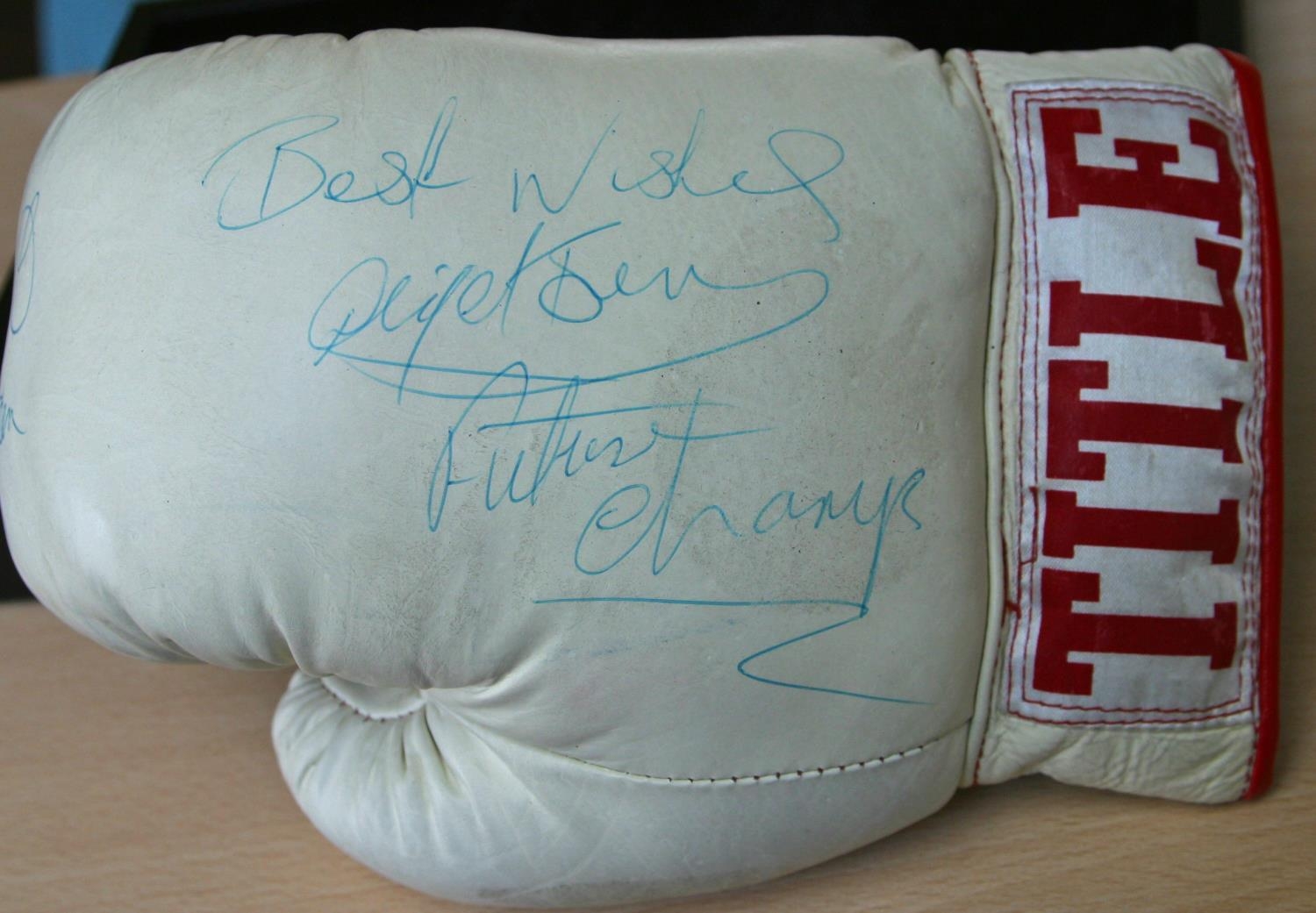 George Foreman & Nigel Benn Personally Signed Title Glove A full size Title boxing glove - Image 3 of 4