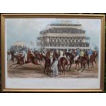 "The Liverpool Great National Steeple Chase, 1839" Plate I an original hand coloured aquatint