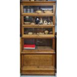 The Globe Wernicke Co Limited of London 5 Stack Oak Barristers bookcase with coppered fittings.