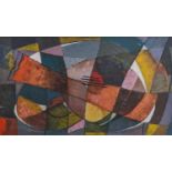 Large oil on board of cubist mandolin by Sylvia Forster (1903-1993). Born in Liverpool Forster