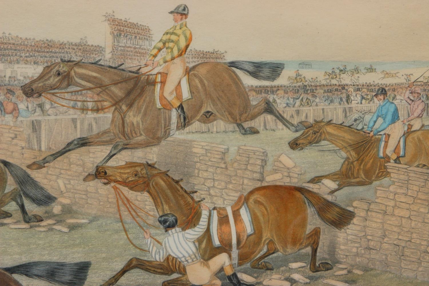 Ackermann's Series of National Steeple Chasrs, "The Dublin 1856, Charging the Stone Wall" an - Image 4 of 5