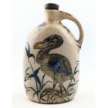 A Martin Brothers Stoneware Dodo ewer, dated 1896, shouldered, oval bodied hoop handle modelled with