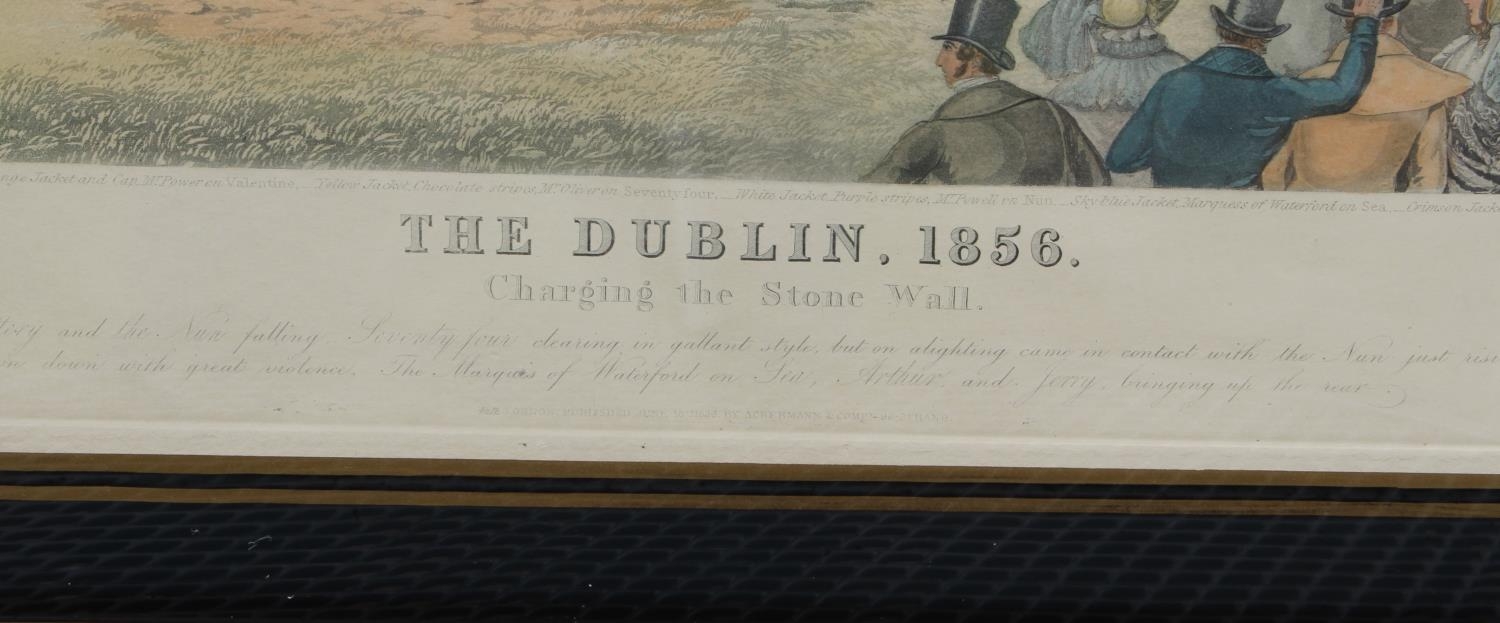 Ackermann's Series of National Steeple Chasrs, "The Dublin 1856, Charging the Stone Wall" an - Image 2 of 5