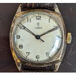 Gents 1950s 9ct gold cased Tudor (Rolex) watch, 30mm diameter case.