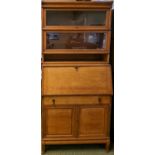 The Globe Wernicke Co Limited of London Bureau Barristers bookcase with coppered fittings, drawer to