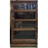 The Globe Wernicke Co Limited of London 4 Stack Oak Barristers bookcase with coppered fittings,