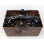 German WW2 Field Telephone, Bakelite case in good condition dated 1943, other parts with wartime