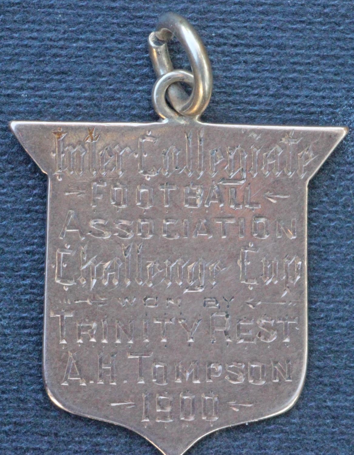 RARE Cambridge University 9ct Gold Football Medal 1900. The medal is engraved: "Inter Collegiate
