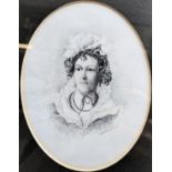 Pencil portrait sketch of a society lady by Samuel L Jackson of Bristol (1794-1869), BSA & BI,