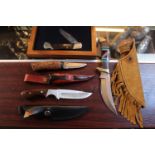 Boxed Bear MGC Hunters Companion Collectors Series THe Black Labrador, Lakota handmade knife in