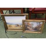 Alan King 'Cornish Harvest, Gerrans Bay, Rosaland' Oil on canvas and 'Autumn on the River'