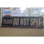 Antique Enamel sign 'Please do not Spit' and 'Smoking'
