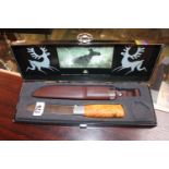 Boxed Brusletto Hunter knife in scabbard