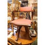 Oak 1930s Revolving Swivel chair with upholstered seat and back