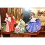 3 Royal Doulton figurines to include Princess Elizabeth HN3682, Elyse HN2474 & Elaine HN2791