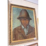 Interesting Antique Oil on canvas of a Hungarian Gypsy Boy signed Eopy.G 936 II