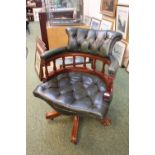 20thC Buttonback swivel office chair