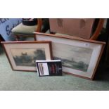 Framed Print by J M Heathcote Sen. of Fotheringhay 1852 signed by David Renton and John Major with