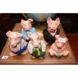 Set of 6 Wade Natwest Piggy Banks