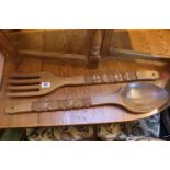 2 Carved wooden Salad Servers