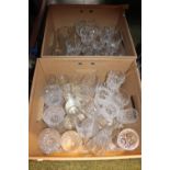2 Boxes of assorted Cut Crystal and glassware inc. Stuart Crystal