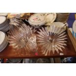 Dartington Crystal glass flared bowl, Wedgwood Candlestick and an interesting Flared glass basket