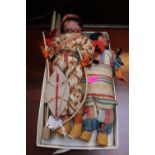 Pair of Armand Marseille Bisque Swivel Head North American Indian dolls in Costume C.1900