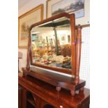 Edwardian Inlaid mirror with shaped base