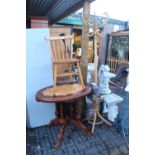 Coat stand, Chair, Fur Stole and a Oval table